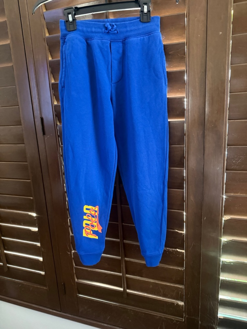 Polo by Ralph Lauren Royal Blue Kids Fleece Joggers with Side Logo